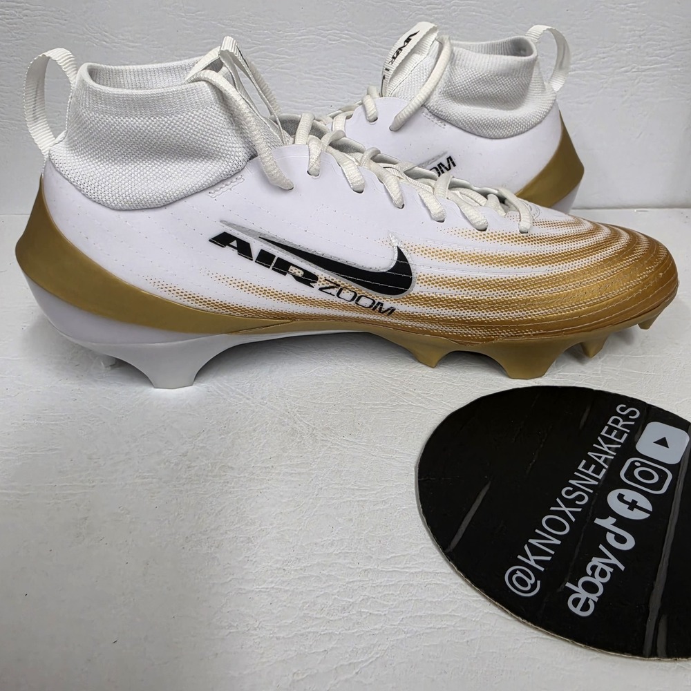 Nike Vapor Pro 1 White Gold Football Cleats FB3298-103 Men's Size 11.5 - Picture 5 of 7
